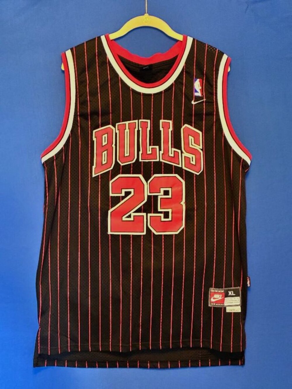 Nike Chicago Bulls Michael Jordan #23 Black Pinstripe Swingman Jersey Men's XL - Picture 5 of 10